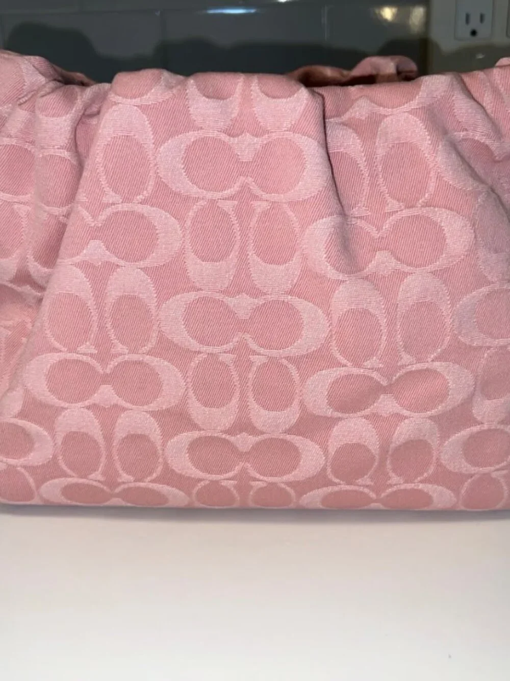 Coach Faye Shoulder Bag In Signature Denim CFD03 Gold/ Light Pink
